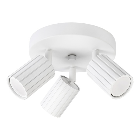 Nowoczesna lampa PRISMA śr. 20 cm - biała - klosze ryflowane, GU10