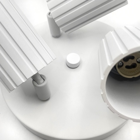 Nowoczesna lampa PRISMA śr. 20 cm - biała - klosze ryflowane, GU10