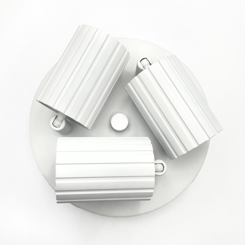 Nowoczesna lampa PRISMA śr. 20 cm - biała - klosze ryflowane, GU10