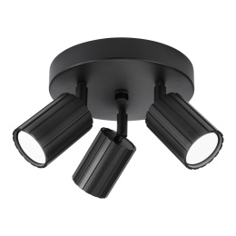 Nowoczesna lampa PRISMA śr. 20 cm - czarna - klosze ryflowane, GU10