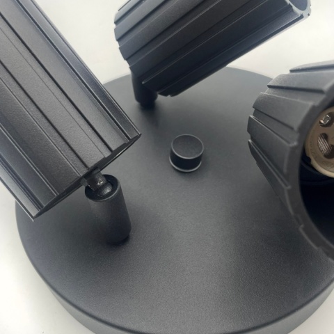 Nowoczesna lampa PRISMA śr. 20 cm - czarna - klosze ryflowane, GU10