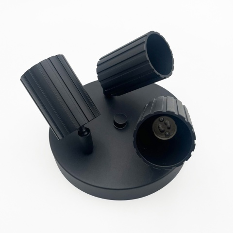 Nowoczesna lampa PRISMA śr. 20 cm - czarna - klosze ryflowane, GU10