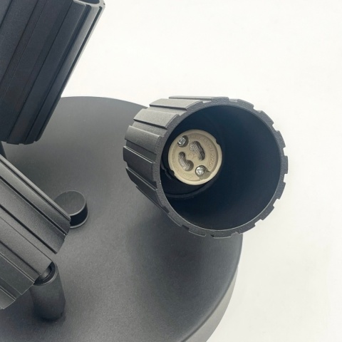 Nowoczesna lampa PRISMA śr. 20 cm - czarna - klosze ryflowane, GU10