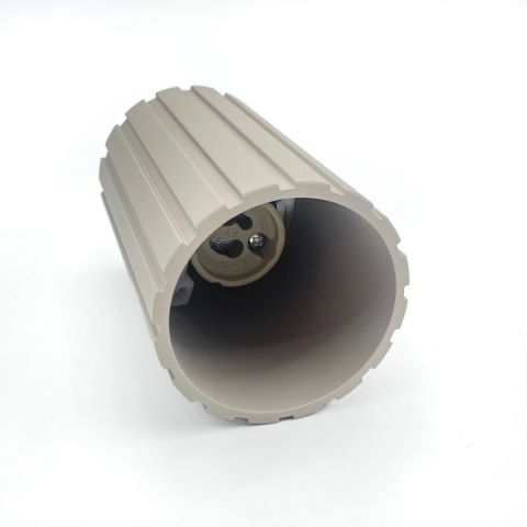 Nowoczesna lampa sufitowa PRISMA - beżowy ryflowany klosz, GU10