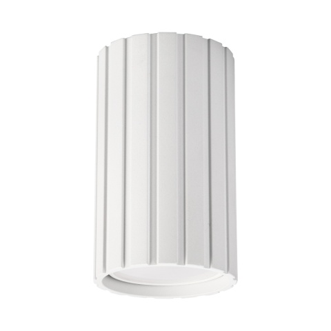 Nowoczesna lampa sufitowa PRISMA - biały ryflowany klosz, GU10