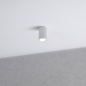 Nowoczesna lampa sufitowa PRISMA - biały ryflowany klosz, GU10