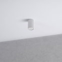Nowoczesna lampa sufitowa PRISMA - biały ryflowany klosz, GU10
