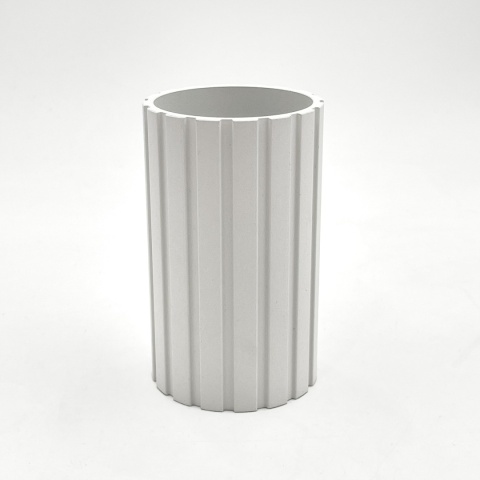 Nowoczesna lampa sufitowa PRISMA - biały ryflowany klosz, GU10