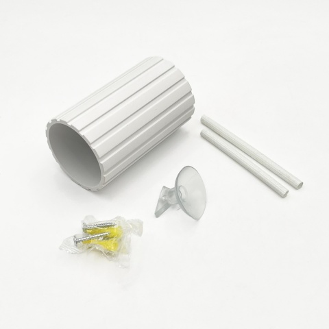 Nowoczesna lampa sufitowa PRISMA - biały ryflowany klosz, GU10