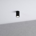 Nowoczesna lampa sufitowa PRISMA - czarny ryflowany klosz, GU10