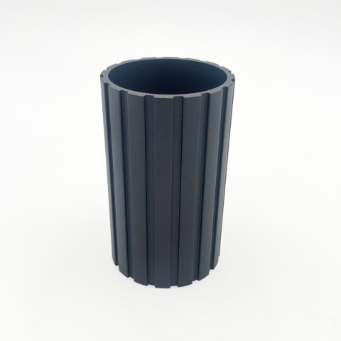 Nowoczesna lampa sufitowa PRISMA - czarny ryflowany klosz, GU10