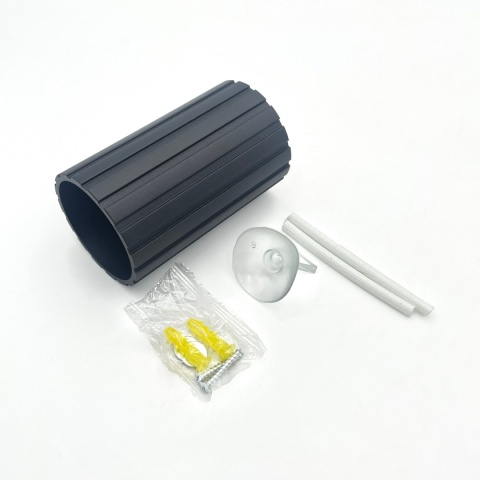 Nowoczesna lampa sufitowa PRISMA - czarny ryflowany klosz, GU10