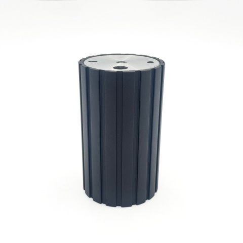 Nowoczesna lampa sufitowa PRISMA - czarny ryflowany klosz, GU10