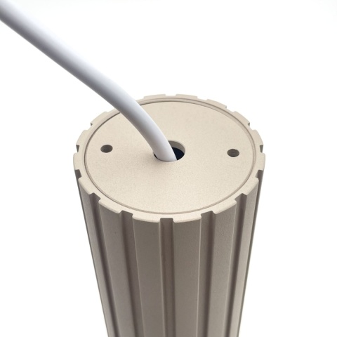 Nowoczesna lampa wisząca PRISMA - beżowy ryflowany klosz, GU10