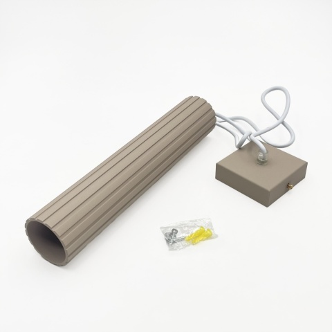 Nowoczesna lampa wisząca PRISMA - beżowy ryflowany klosz, GU10