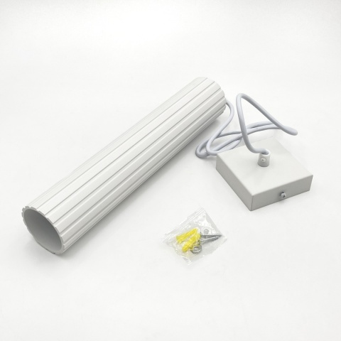 Nowoczesna lampa wisząca PRISMA - biały ryflowany klosz, GU10