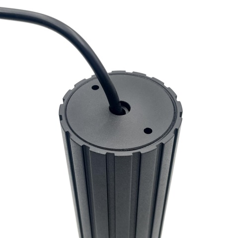 Nowoczesna lampa wisząca PRISMA - czarny ryflowany klosz, GU10