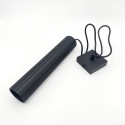 Nowoczesna lampa wisząca PRISMA - czarny ryflowany klosz, GU10