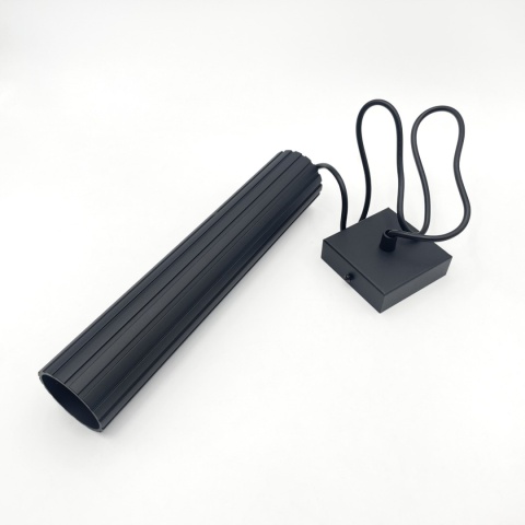 Nowoczesna lampa wisząca PRISMA - czarny ryflowany klosz, GU10