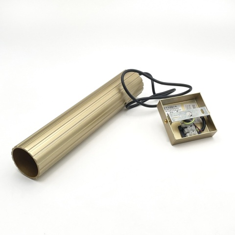 Nowoczesna lampa wisząca PRISMA - złoty ryflowany klosz, GU10