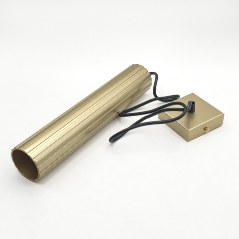 Nowoczesna lampa wisząca PRISMA - złoty ryflowany klosz, GU10