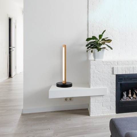 Nowoczesna lampka nocna VERDE dąb - z regulacją jasności LED 10W LED 3000K