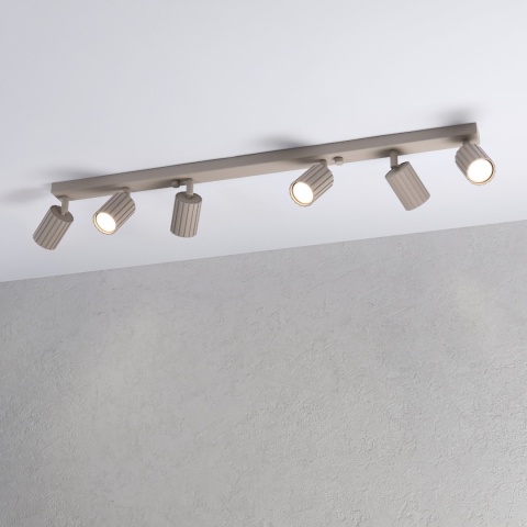 Nowoczesna lampa PRISMA 96 cm - beżowa - klosze ryflowane, GU10