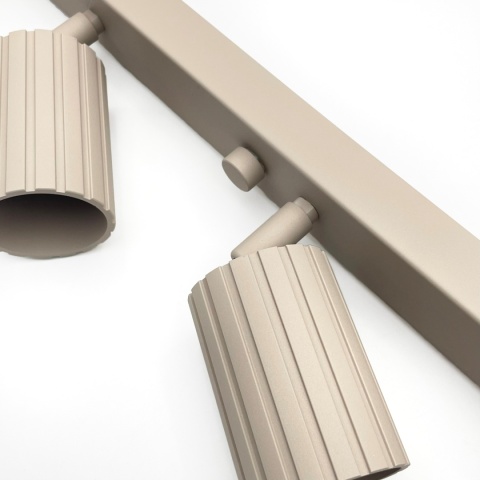 Nowoczesna lampa PRISMA 96 cm - beżowa - klosze ryflowane, GU10