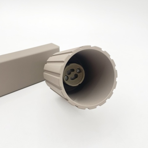 Nowoczesna lampa PRISMA 96 cm - beżowa - klosze ryflowane, GU10