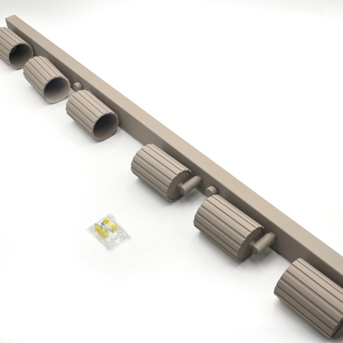 Nowoczesna lampa PRISMA 96 cm - beżowa - klosze ryflowane, GU10